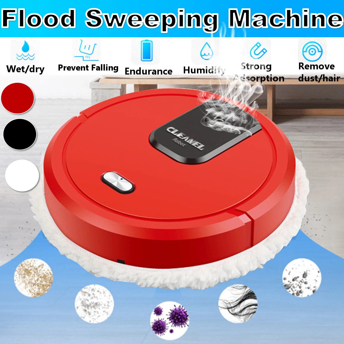 Automatic Sweeping & Spraying Robot Vacuum – USB Rechargeable, Low‑Noise Home Cleaner
