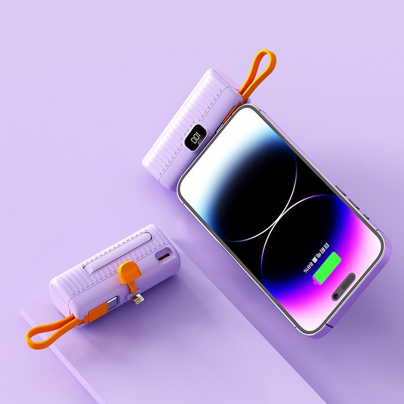 Mini Portable Charger Power Bank – Compact Capsule Design, Fast Charging Backup Battery for iPhone & Android