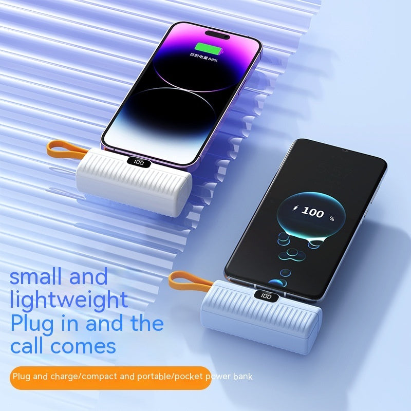 Mini Portable Charger Power Bank – Compact Capsule Design, Fast Charging Backup Battery for iPhone & Android