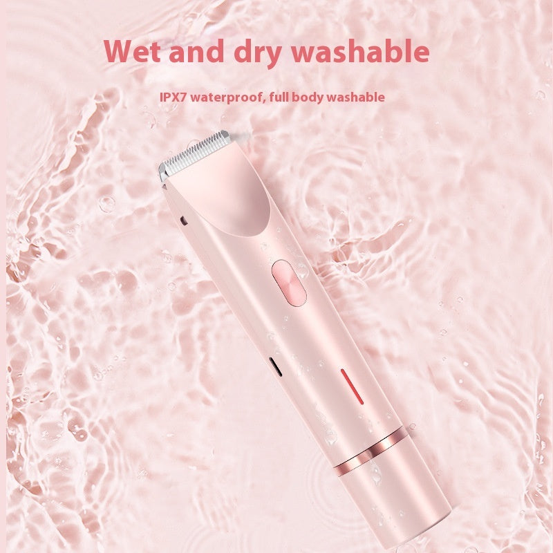 "Women’s 2-in-1 Electric Hair Remover – Dual Blade Shaver for Bikini Line, Legs & Underarms"