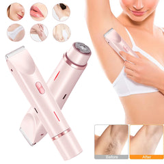 "Women’s 2-in-1 Electric Hair Remover – Dual Blade Shaver for Bikini Line, Legs & Underarms"