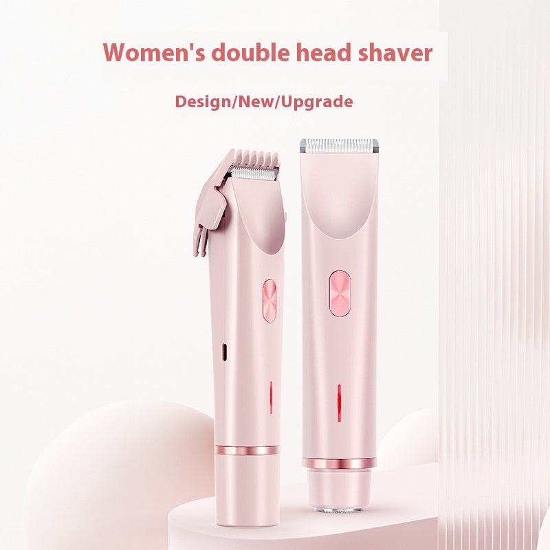 "Women’s 2-in-1 Electric Hair Remover – Dual Blade Shaver for Bikini Line, Legs & Underarms"