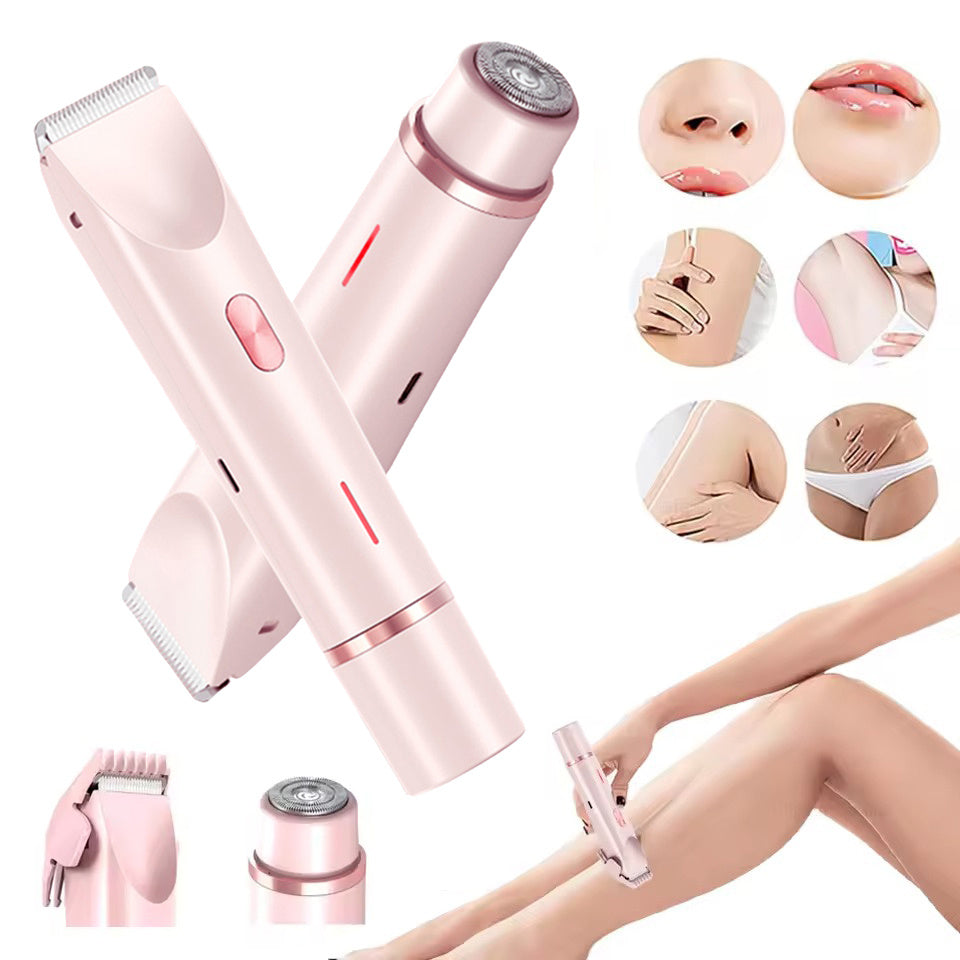 "Women’s 2-in-1 Electric Hair Remover – Dual Blade Shaver for Bikini Line, Legs & Underarms"