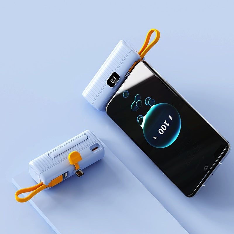 Mini Portable Charger Power Bank – Compact Capsule Design, Fast Charging Backup Battery for iPhone & Android
