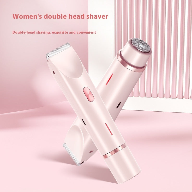 "Women’s 2-in-1 Electric Hair Remover – Dual Blade Shaver for Bikini Line, Legs & Underarms"